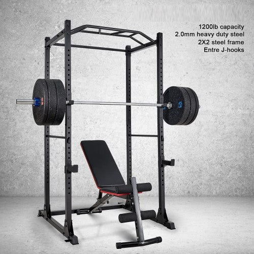 Power Cage, Squat Rack Workout Station 1200lb Capacity with 2 Extra J-Hooks for Weightlifting, Strength Training, Home Gym - 1020160-161 Power Cage, Squat Rack Workout Station 1200lb Capacity with 2 Extra J-Hooks for Weightlifting, Strength Training, Home Gym - 1020160-161